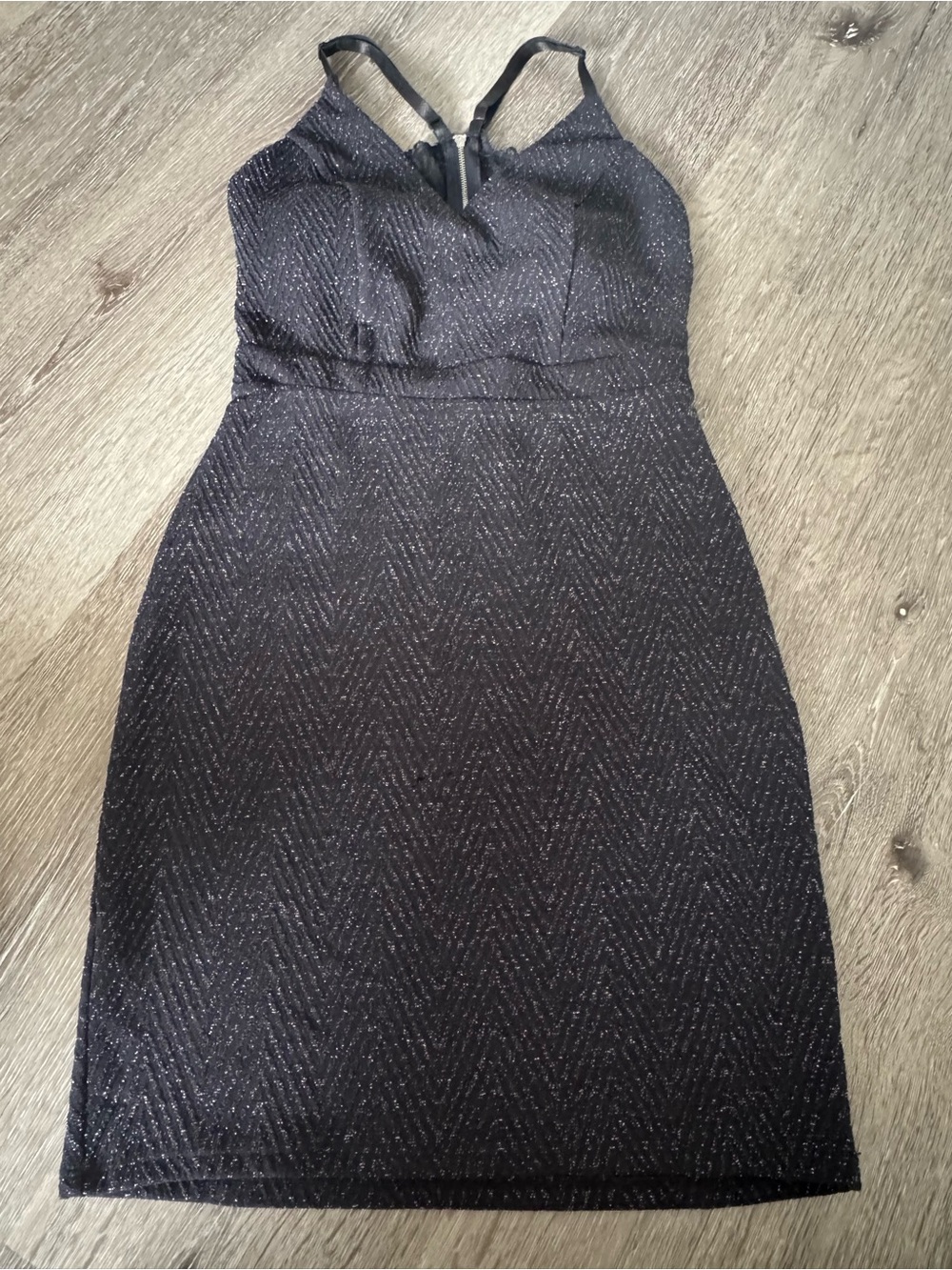 Planet Gold Chevron Lurex Sexy Cocktail Dress Black With Bling Size S